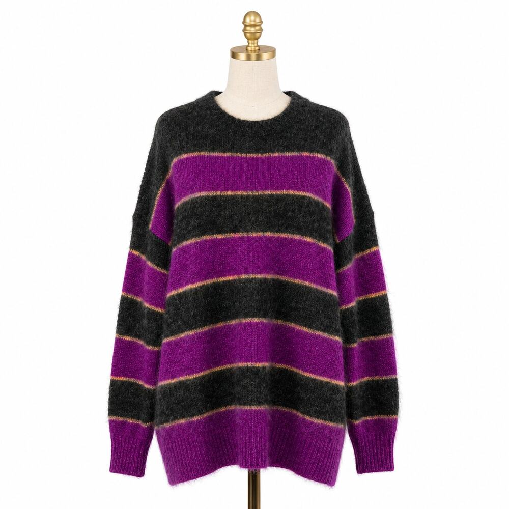 Isabel Marant Etoile Reece Mohair Striped Oversized Sweater 36 / US Small
